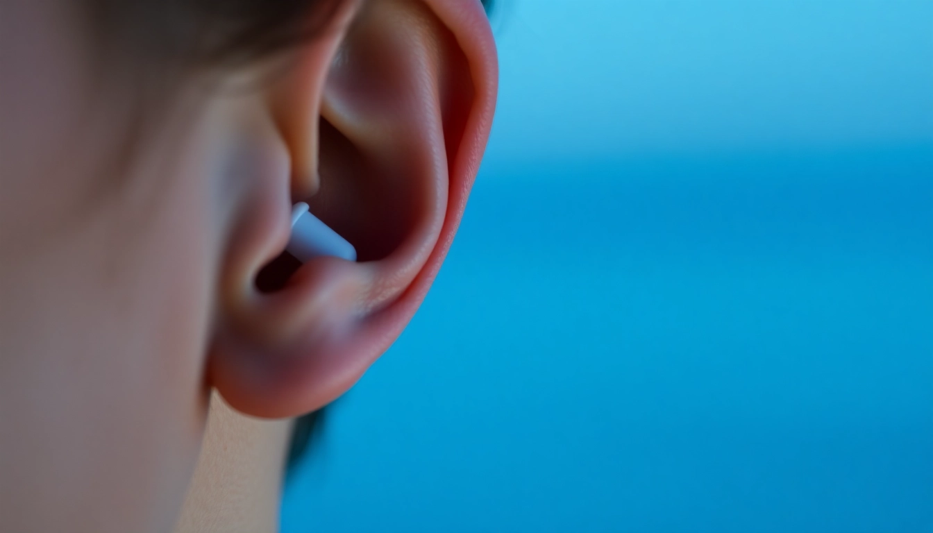 Insert a soft ear plug in ear for comfort and noise reduction.