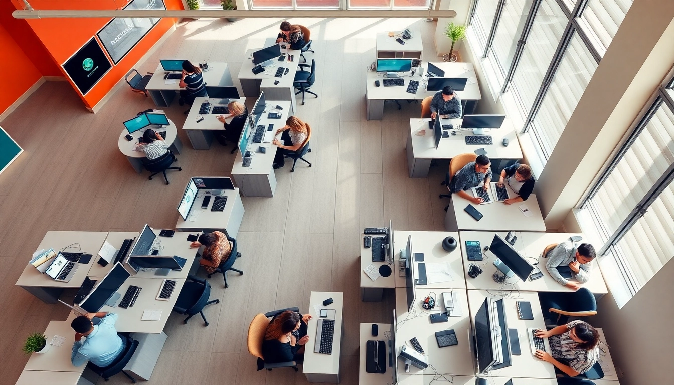 Engaged agents at call centers in Tijuana, Mexico, showcasing a modern and professional work environment.