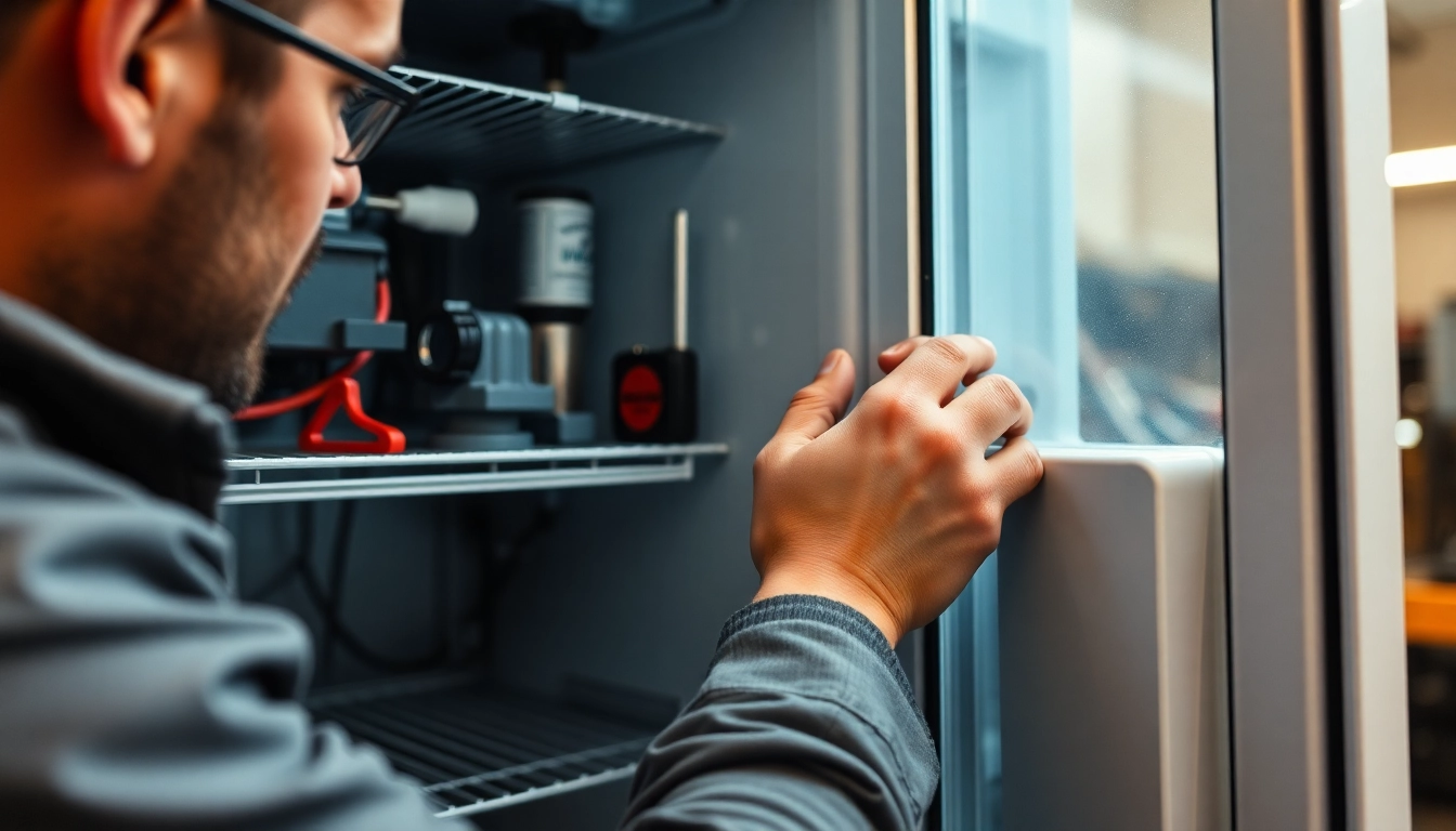 Diagnosing beverage cooler repair with precision in a technician's hands.