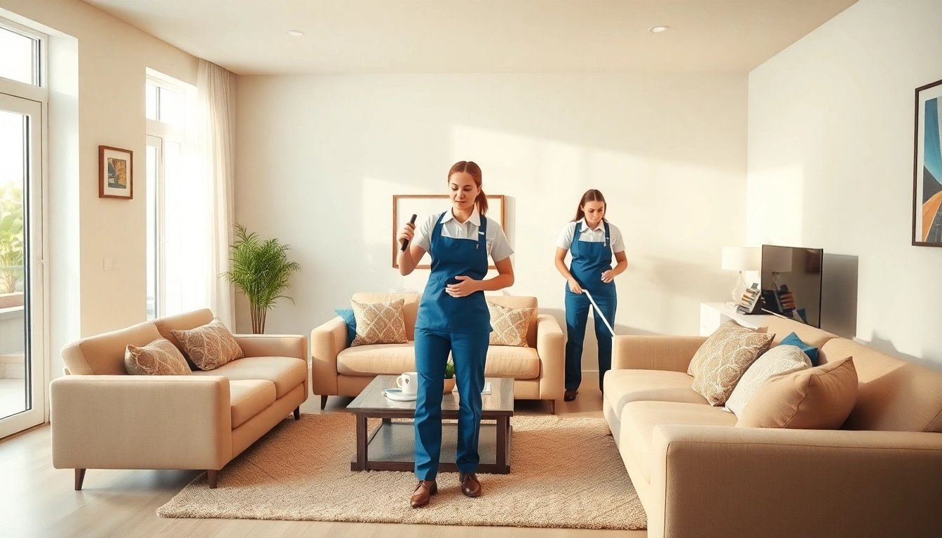 Professional cleaner in Jacksonville cleaning a bright, welcoming living room space.