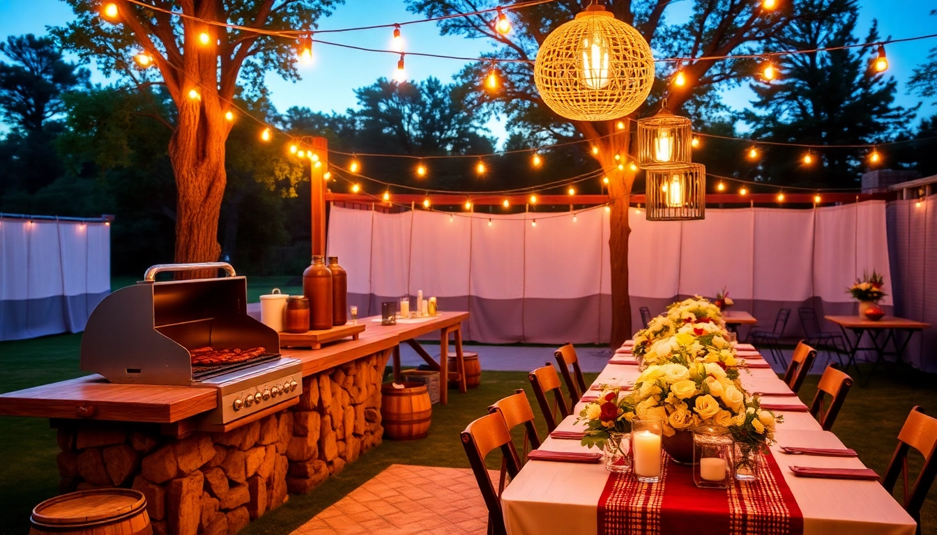 Hochzeit Grill Catering für Berlin with a beautifully set grill station, perfect for outdoor weddings.