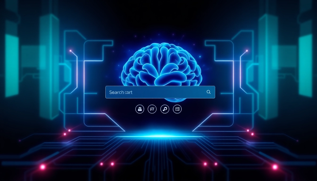 Visualize AI Opinion search with an interactive digital interface emphasizing user-friendly design and advanced technology.