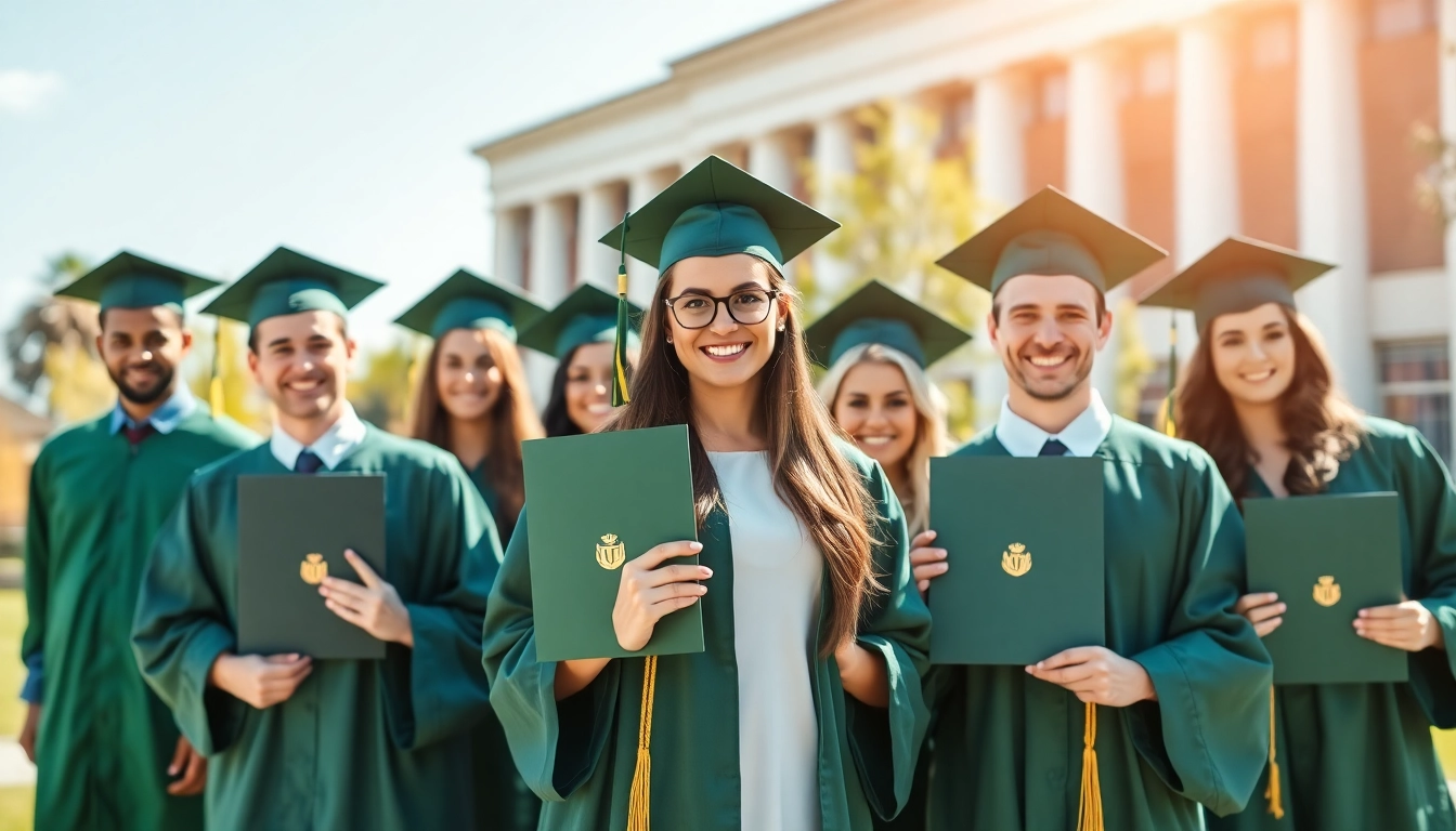 Celebrate your success with an original university degree UK in hand, showcasing diverse graduates.