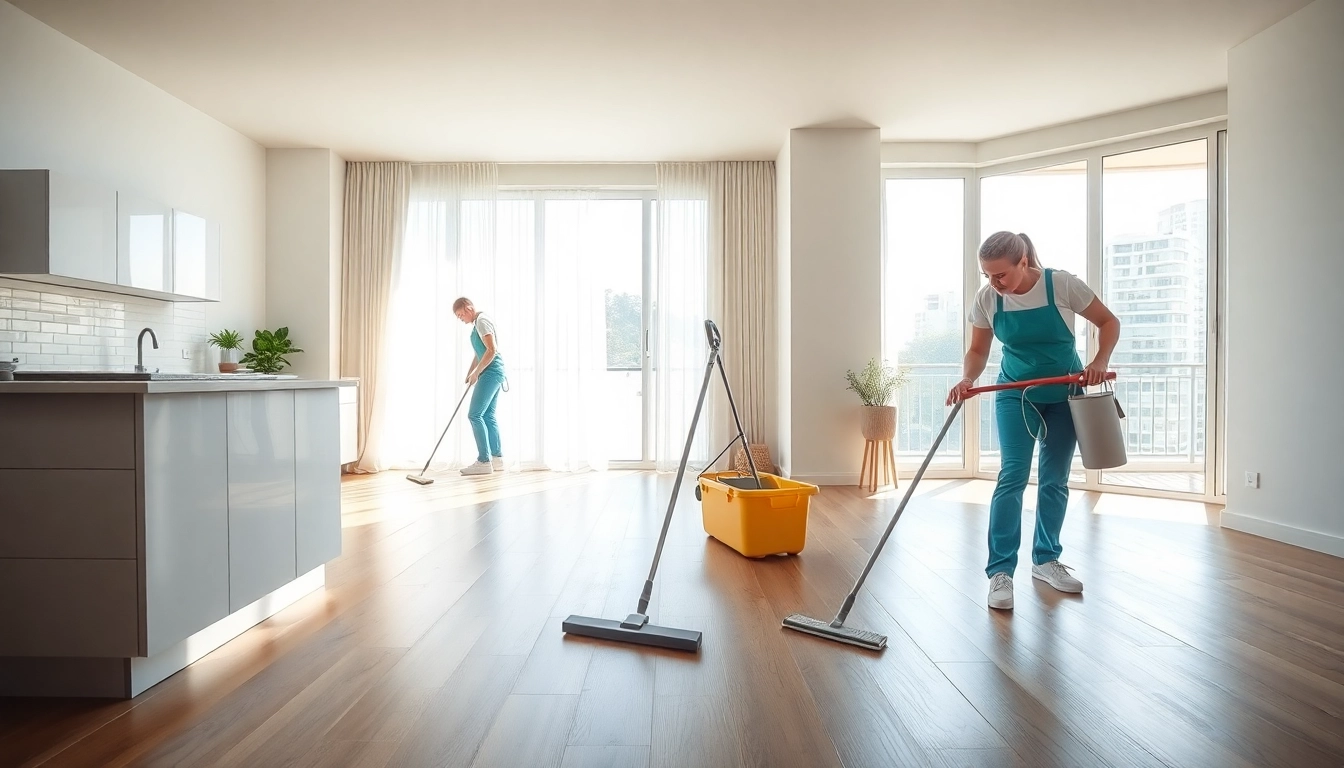 Bond cleaning Brisbane team providing reliable cleaning services in a bright apartment.