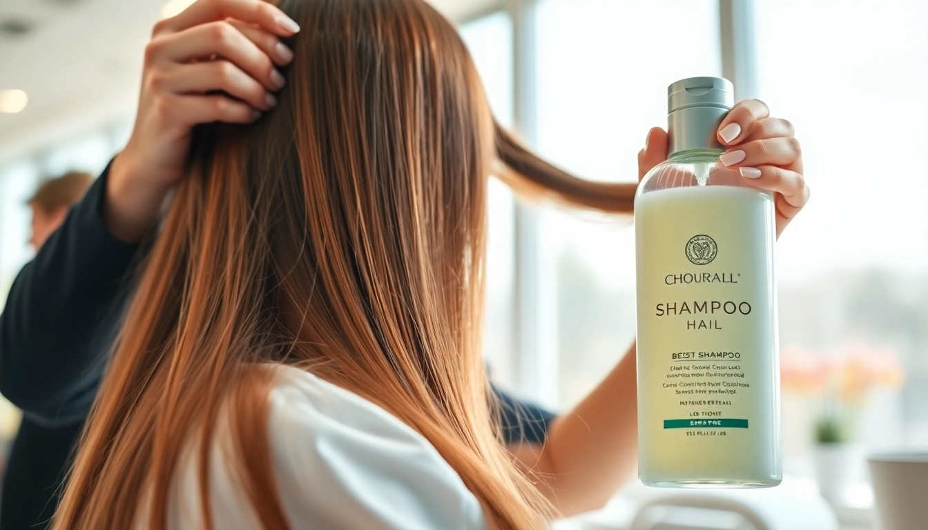 Apply the best shampoo for dry scalp in a serene salon environment with professional care.