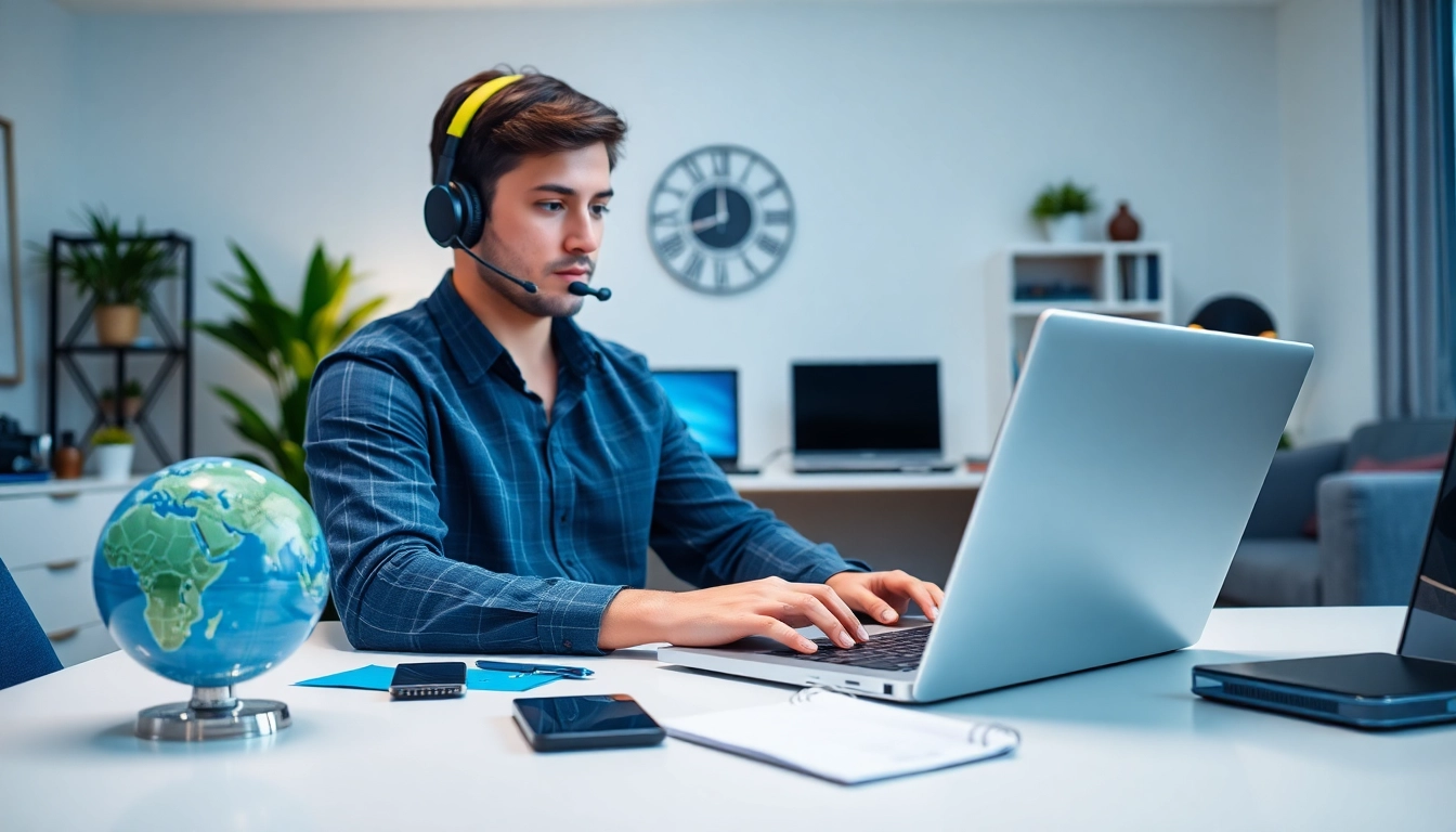 Engaged learner in cybersecurity courses at a modern home office.