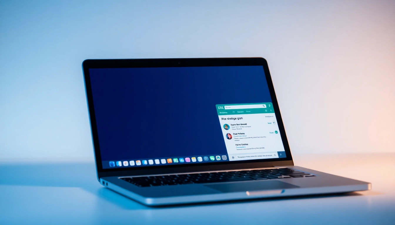 Enjoy seamless communication with line電腦版官方下載 on a stylish laptop interface.
