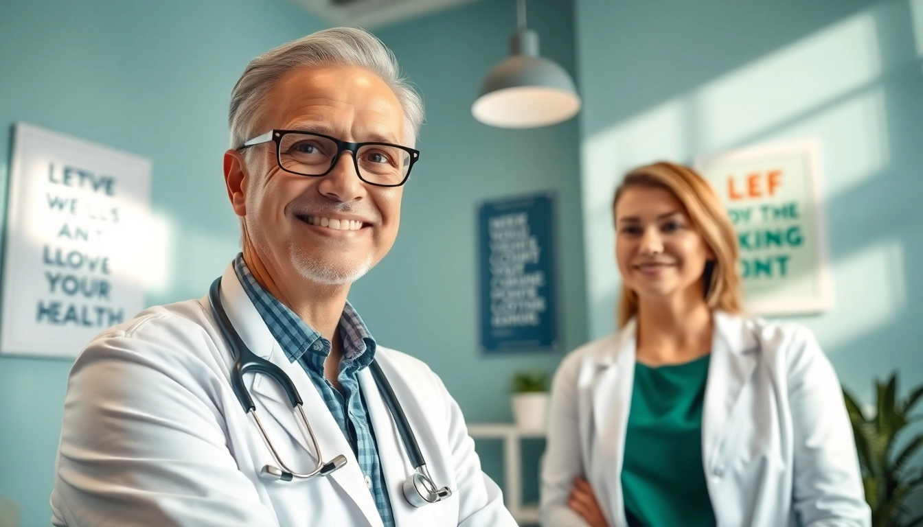 weight loss management doctor consulting with a patient in a bright, welcoming clinic setting