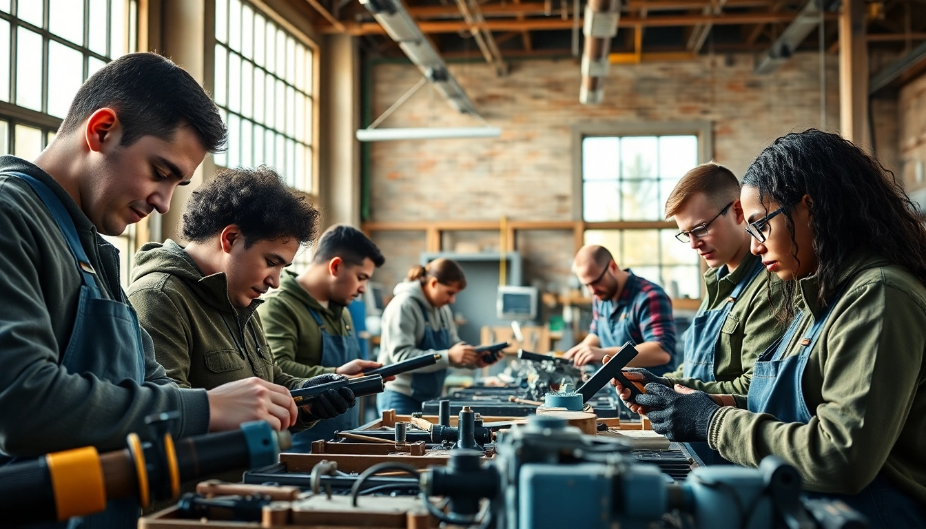 Students receiving hands-on training at a trade school in Knoxville, TN, showcasing dedication to vocational skills.