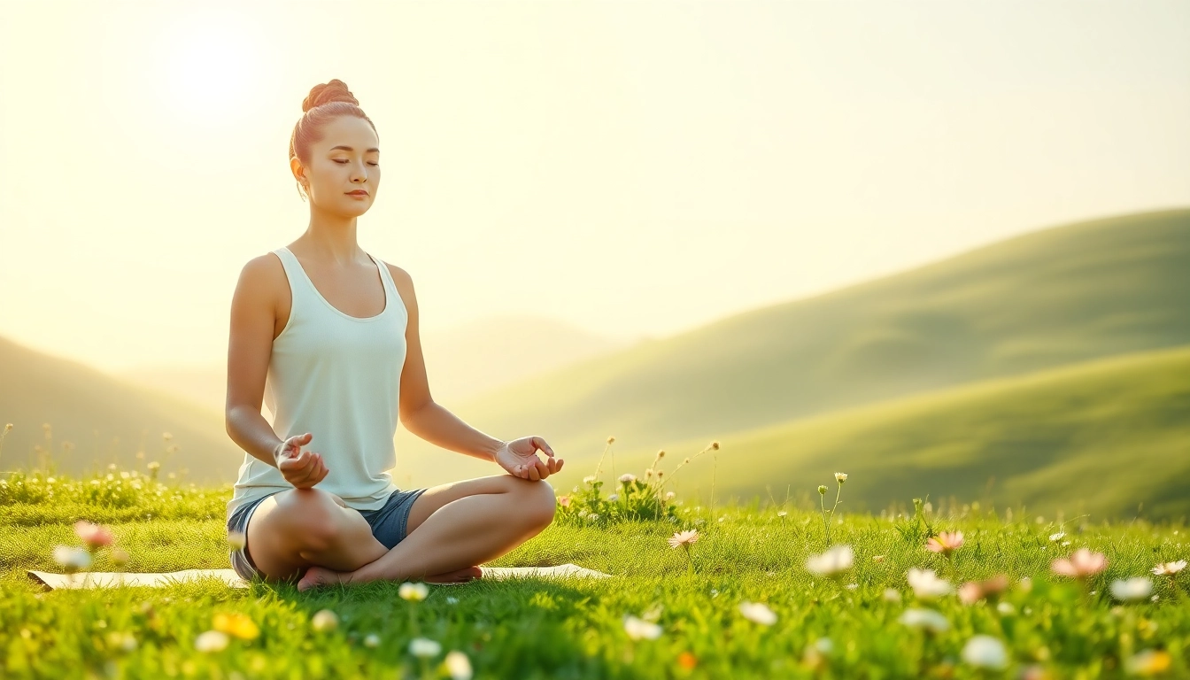 Person meditating outdoors to promote dealing with anxiety through mindfulness techniques.