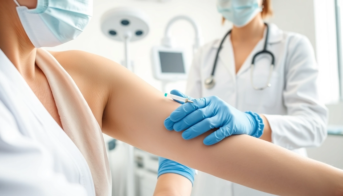 Administering Peptide Therapy in a professional medical setting showcasing patient care.