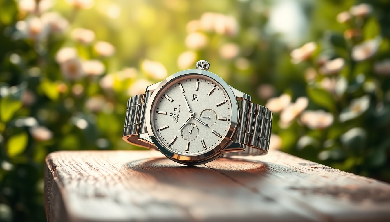 Damen Armbanduhren in elegant Präsentation auf einem rustikalen Holztisch.
