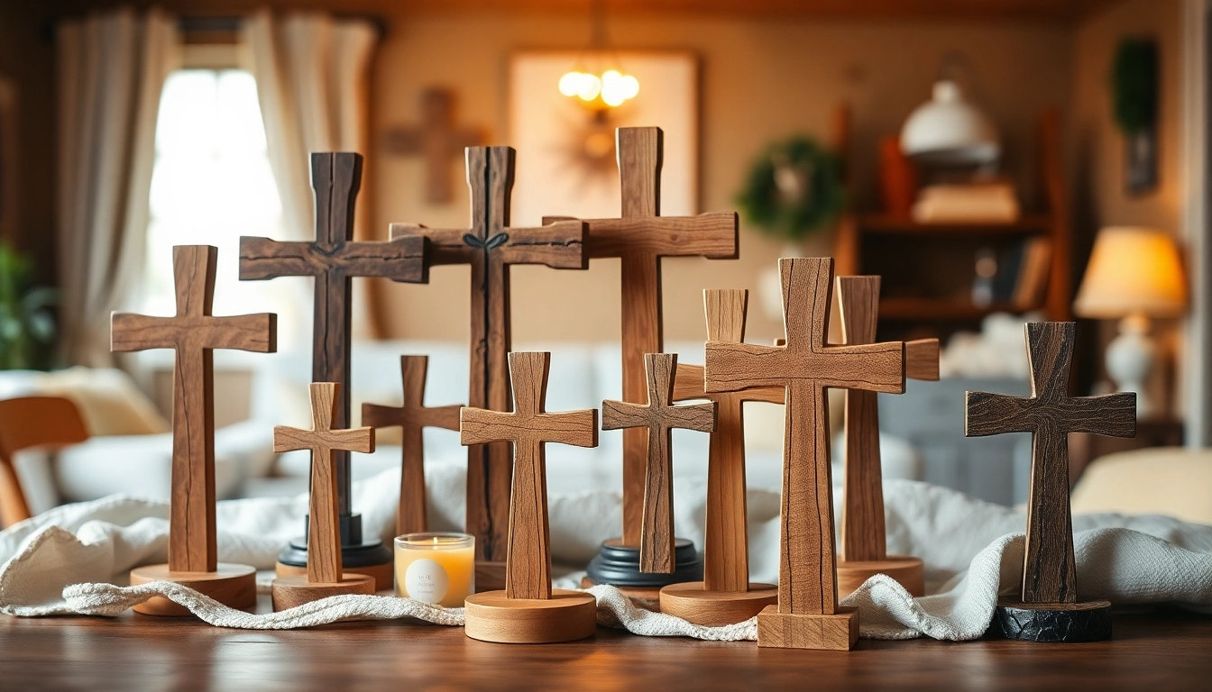 Creating exquisite handmade crosses with intricate designs and warm, natural textures.