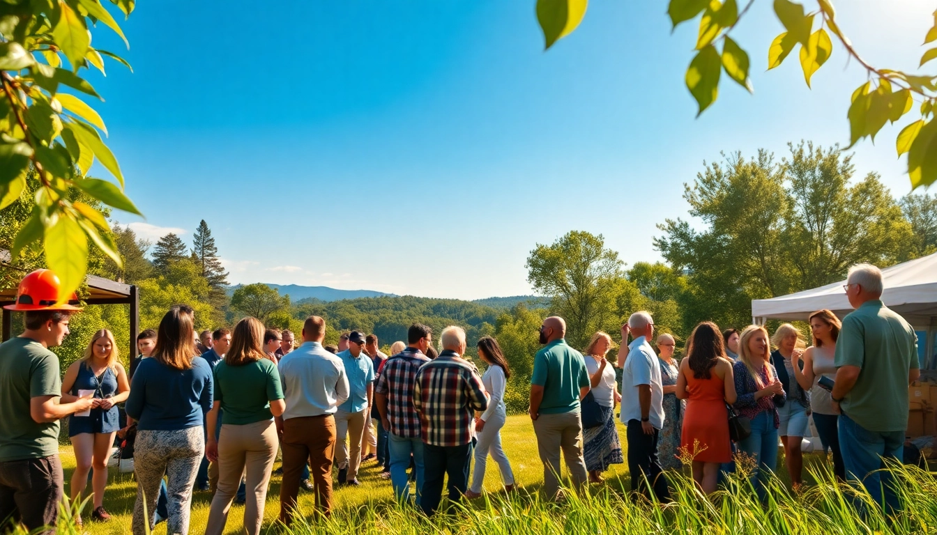 Engage in wildfire events with vibrant attendees networking in a scenic outdoor environment.