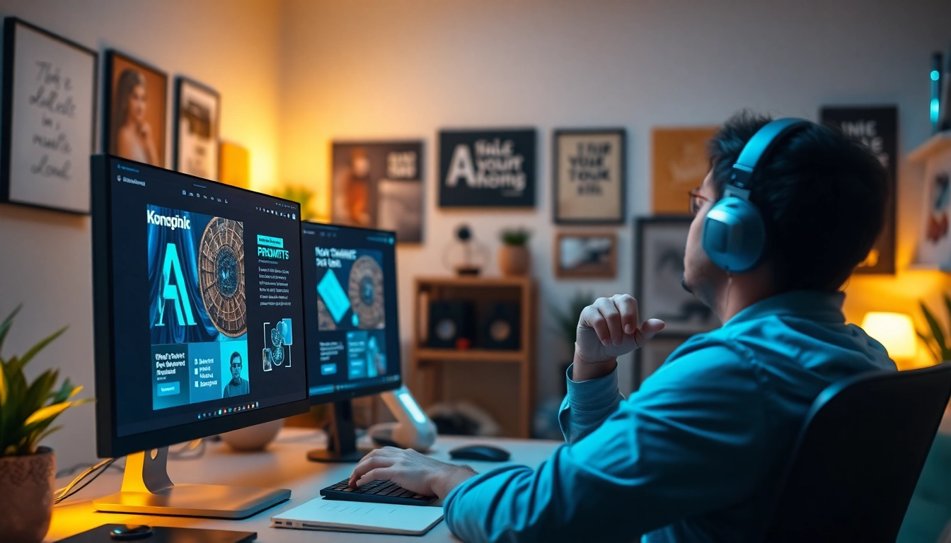 Engaging creator using KlingAI Prompts in a vibrant, productive workspace environment.