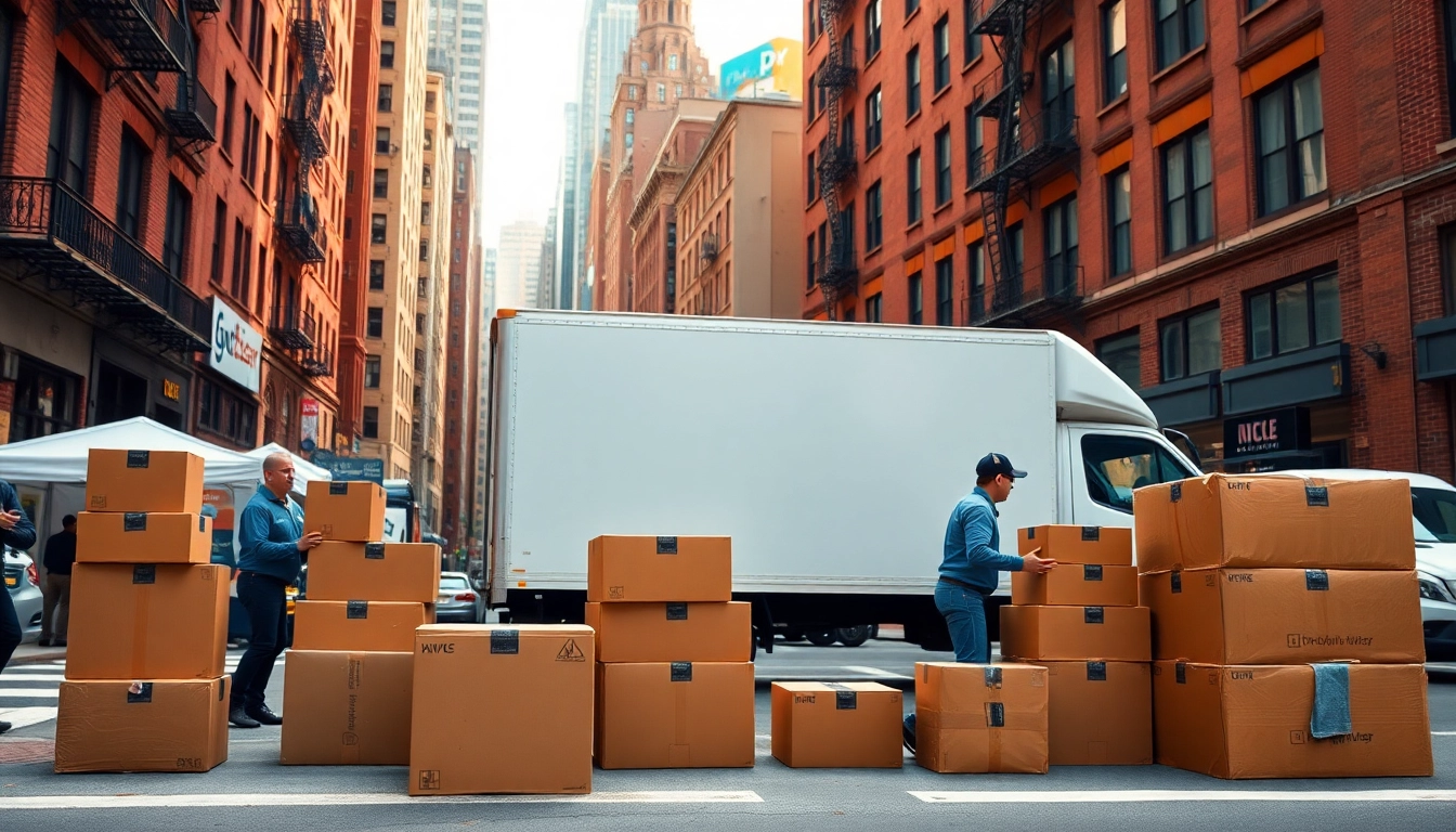 Movers nyc efficiently relocating items in a busy urban environment.